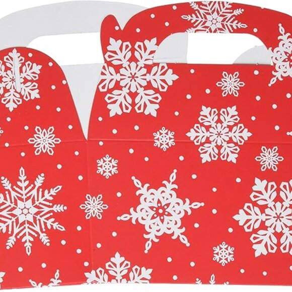 'Amscan  Christmas Snowflake Gable Boxes, 5 Ct.  Party Supply 4.5'' H X 4.75'' W - Picture 2 of 2